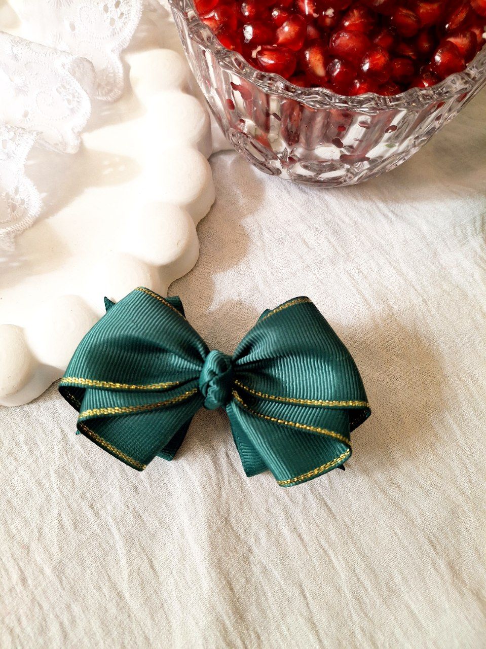 گیره پاپیونی انبری سبز  یلدایی