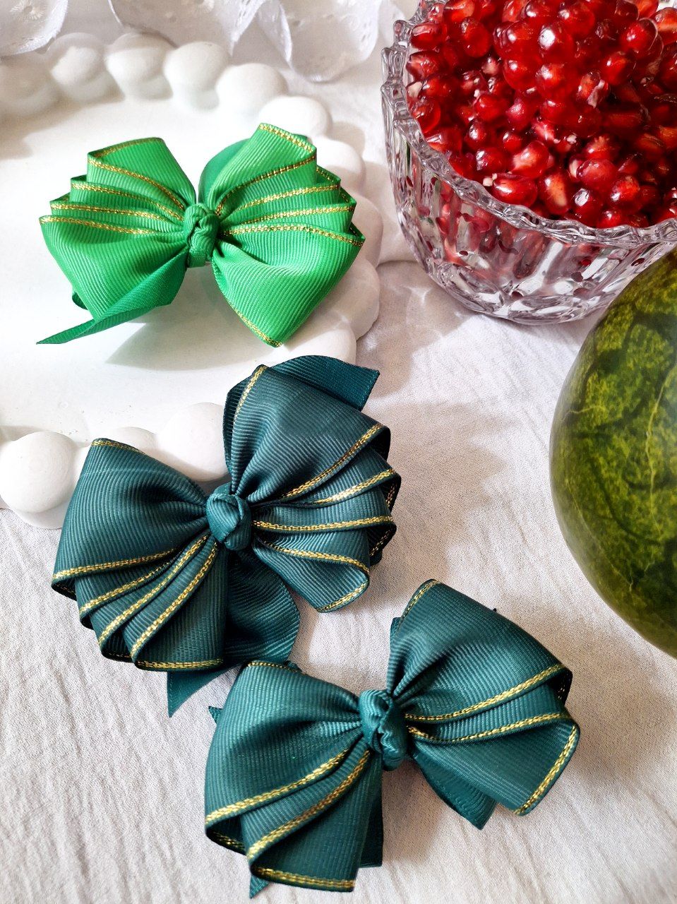 گیره پاپیونی انبری سبز یلدایی