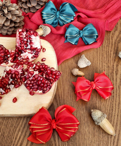 گیره پاپیونی انبری سبز و قرمز یلدایی