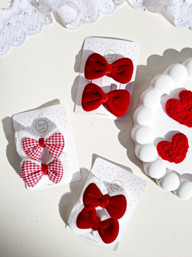 گلسر پاپیون قرمز مخمل جیر